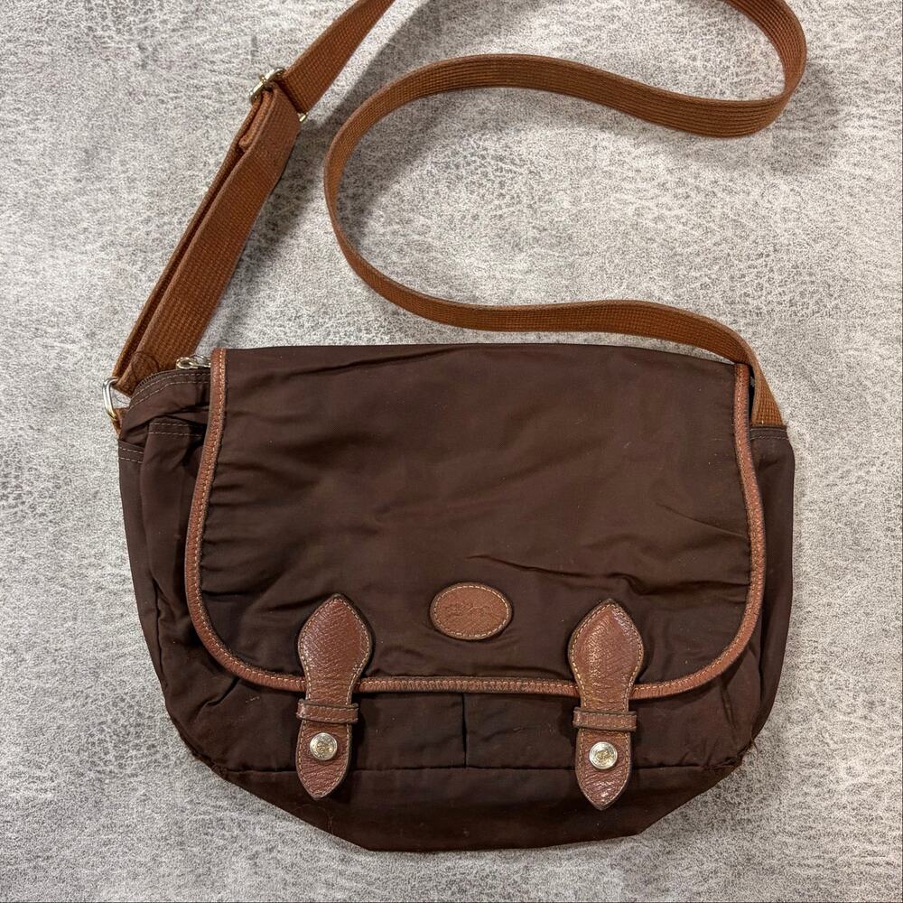Longchamp Brown Nylon Messenger Bag